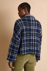 ALICE BLUE HORIZON PLAID PULLOVER