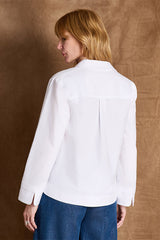 CELESTE WHITE LONG SLEEVE BLOUSE