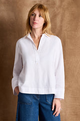 CELESTE WHITE LONG SLEEVE BLOUSE