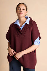 NOAH1927-14 BURGUNDY WOOL TRUCKER COLLAR CAPE