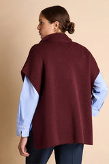 NOAH1927-14 BURGUNDY WOOL TRUCKER COLLAR CAPE