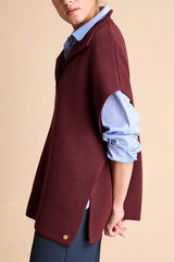 NOAH1927-14 BURGUNDY WOOL TRUCKER COLLAR CAPE