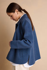 MISTIGRIFFE BLUE SHORT BUTTON-DOWN JACKET