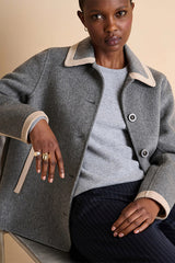 MAELIA GREY SHORT BUTTONED COAT