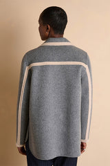 MAELIA GREY SHORT BUTTONED COAT