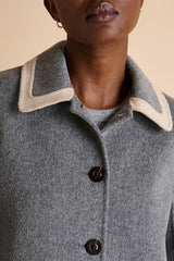 MAELIA GREY SHORT BUTTONED COAT