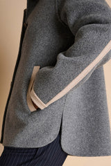 MAELIA GREY SHORT BUTTONED COAT