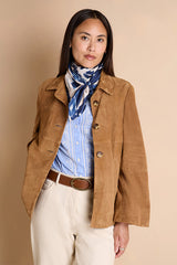 EYRA BLUE SQUARE LEOPARD PRINT SCARF