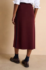 IRINE1927-14 BURGUNDY LONG WOOL SKIRT