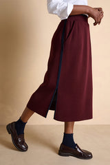 IRINE1927-14 BURGUNDY LONG WOOL SKIRT