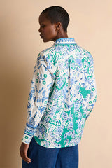 CLEVELAND BLUE LONG SLEEVE PRINT SHIRT