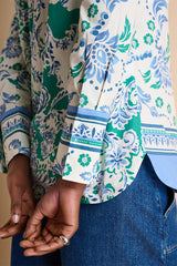 CLEVELAND BLUE LONG SLEEVE PRINT SHIRT