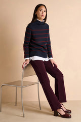 PRUNIER BURGUNDY STRAIGHT CUT TROUSERS