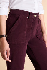 PRUNIER BURGUNDY STRAIGHT CUT TROUSERS