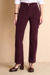 PRUNIER BURGUNDY STRAIGHT CUT TROUSERS