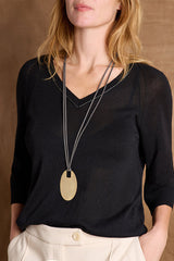 KIMONO MATT GOLD-PLATED LONG NECKLACE