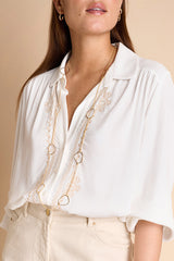 KIOSQUE HOLLOWED CLOUDS GOLD LONG NECKLACE