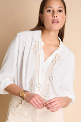 KIOSQUE HOLLOWED CLOUDS GOLD LONG NECKLACE
