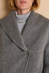 MASCOTTE GREY LONG FRINGED COAT