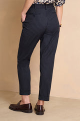 PIKIRYS-BIS-MR NAVY 7/8 STRIPED TROUSERS