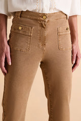 PANDORE-BIS-CM BROWN FLARED TROUSERS