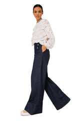 HIGH WAIST WIDE FLARED LEG JEANS
