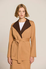 SAND DOUBLE-FACED MILANO KNIT JACKET