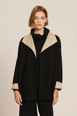 BLACK DOUBLE-FACED MILANO KNIT JACKET