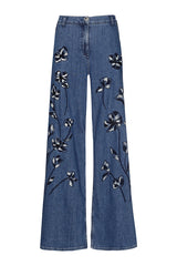 MID WAIST EMBROIDERY FANCY JEANS