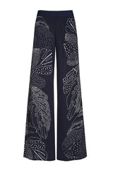 LEAF DETAIL LOOSE PALAZZO TROUSERS