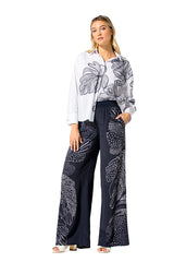 LEAF DETAIL LOOSE PALAZZO TROUSERS