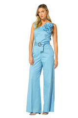 TURQUOISE COTTON JUMPSUIT