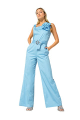 TURQUOISE COTTON JUMPSUIT