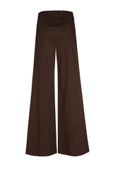 CHOCOLATE COTTON PALAZZO TROUSERS