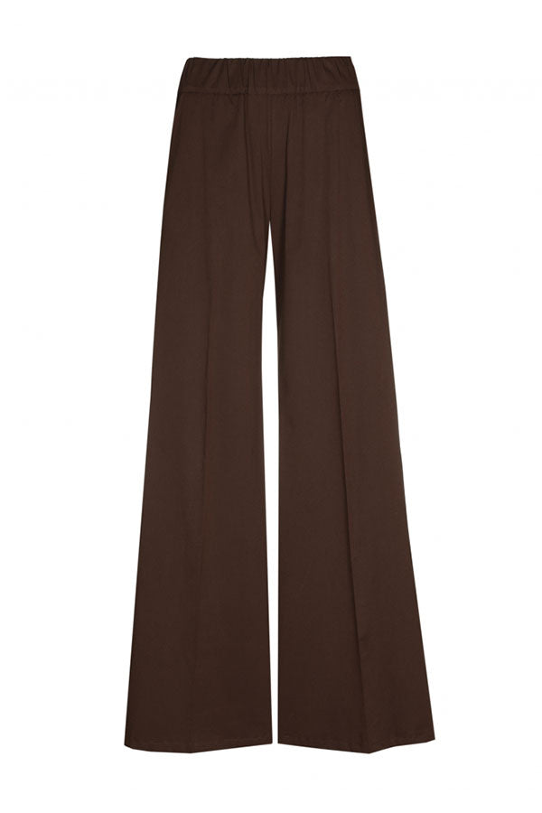 CHOCOLATE COTTON PALAZZO TROUSERS