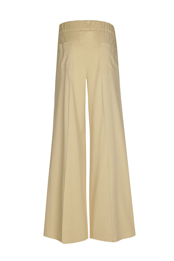 BEIGE COTTON PALAZZO TROUSERS