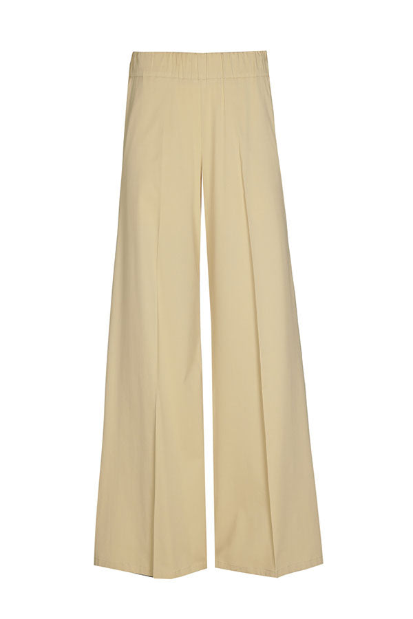 BEIGE COTTON PALAZZO TROUSERS