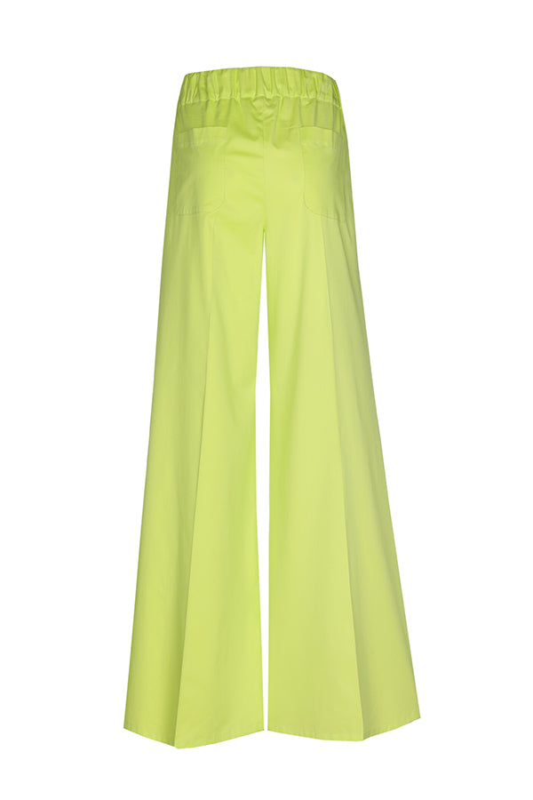 LIME COTTON PALAZZO TROUSERS