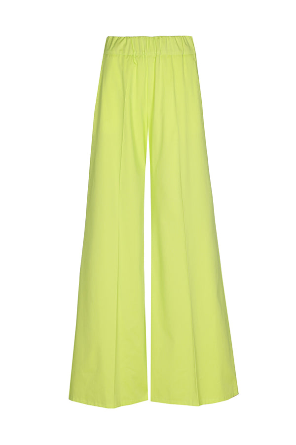 LIME COTTON PALAZZO TROUSERS