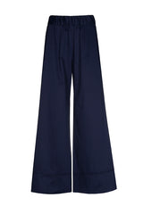 BLUE COTTON PALAZZO TROUSERS