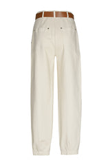 MID WAIST BAGGY COTTON TROUSERS