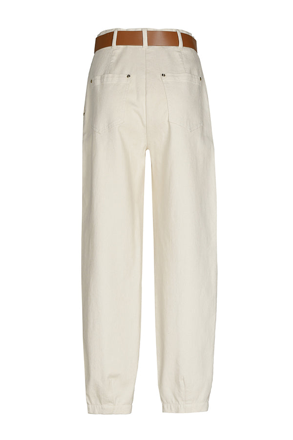 MID WAIST BAGGY COTTON TROUSERS