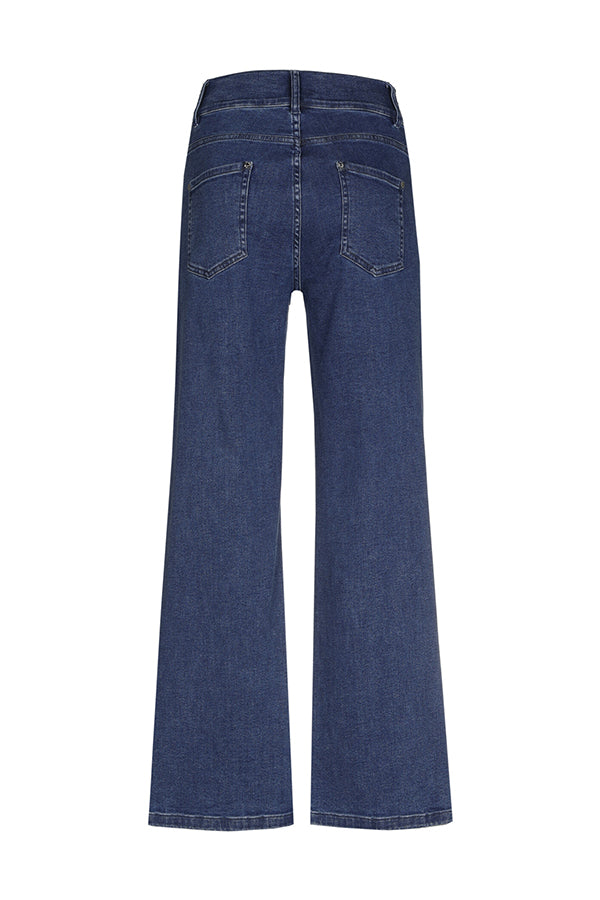 PRESS STUD ANKLE LENGTH STRAIGHT JEANS