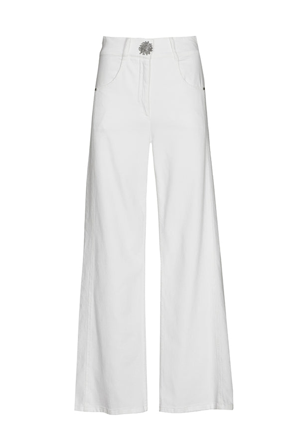 SIDE DETAIL HIGH WAIST COTTON TROUSERS