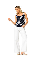 SIDE DETAIL HIGH WAIST COTTON TROUSERS