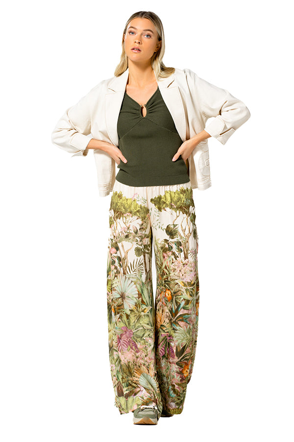 TROPICAL PRINT PALAZZO TROUSERS