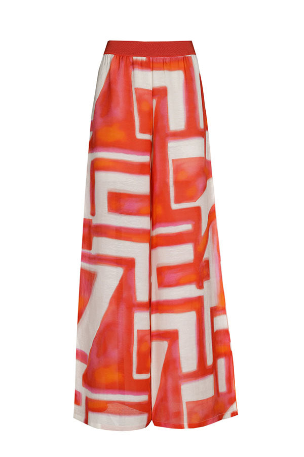COLORFUL PRINTED PALAZZO TROUSERS