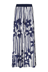ELASTICATED WAIST FLORAL PRINT PALAZZO TROUSERS