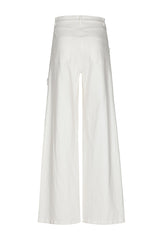 FRAYED FLORAL DETAIL MID WAIST JEANS