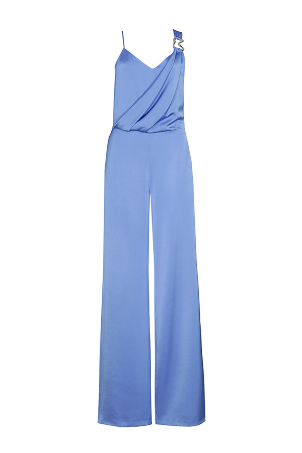 SATIN FEEL AZUR LOOSE JUMPSUIT